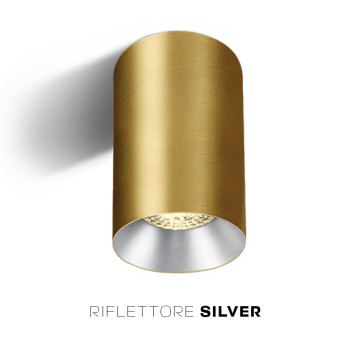 Faretto da Soffitto con Attacco GU10 Serie CHILL OUT CYLINDER 135mm D75mm Spotlight Colore Oro