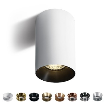 Faretto da Soffitto con Attacco GU10 Serie CHILL OUT CYLINDER 135mm D75mm Spotlight Colore Bianco