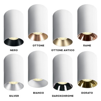 Faretto da Soffitto con Attacco GU10 Serie CHILL OUT CYLINDER 135mm D75mm Spotlight Colore Bianco