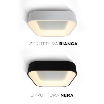 Plafoniera da Soffitto 38W 3230lm 3000K D450x450 IP20 Quadrata Colore Bianca Serie DECOR