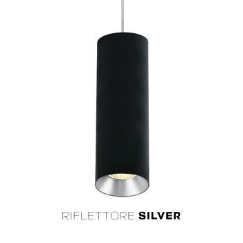 Spotlight with GU10 socket Pendant Cylinder series design Dark Light - Metallic