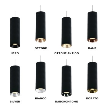 Spotlight with GU10 socket Pendant Cylinder series design Dark Light - Metallic