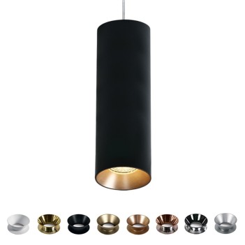 Spotlight with GU10 socket Pendant Cylinder series design Dark Light - Metallic