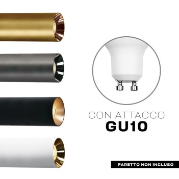 Spotlight with GU10 socket Pendant Cylinder series design Dark Light - Metallic