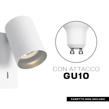 Led lamp Adjustable night area wall lamp with GU10 socket and switch - Retrò