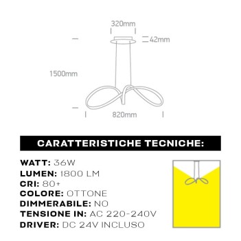 Lampadario Led a Sospensione Design Circolare The Swirl