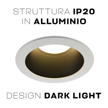 Faretto da incasso SERIE DARK LIGHT PRO 30W IP20 60D con