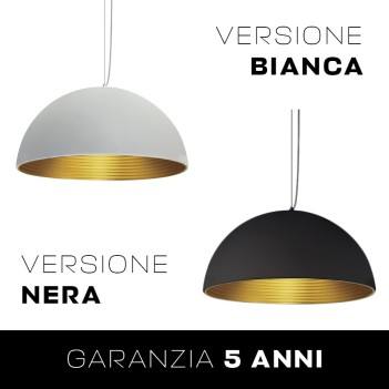 Lampadario Led a Sospensione Design Circolare Bowl Shade colore Nero