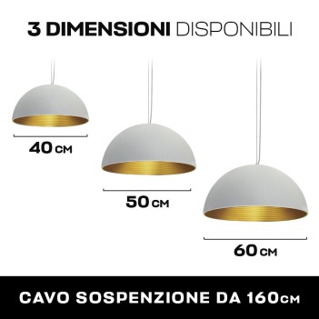 Lampadario Led a Sospensione Design Circolare diametro 50 cm colore bianco