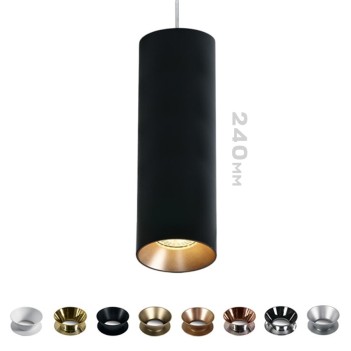 Spotlight with GU10 socket Pendant Cylinder series design Dark Light - Metallic