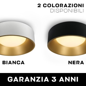 Plafoniera da Soffitto 30W 2400lm 3000K D480 CRI90 IP20 Colore Nero e Oro Serie DECOR