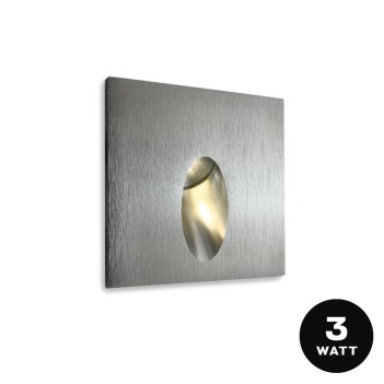 LED recessed wall light 3W 220V IP54 Colour Aluminium - DARK LIGHT WALL en