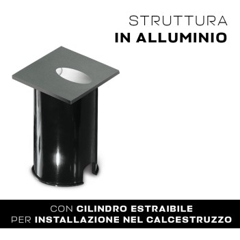 Segnapasso LED da incasso da Muro 3W Anodizzato IP54 per uso esterno