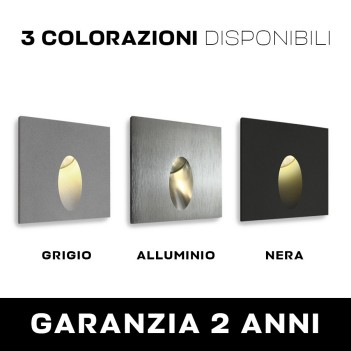 Segnapasso LED da incasso da Muro 3W Anodizzato IP54 per uso esterno