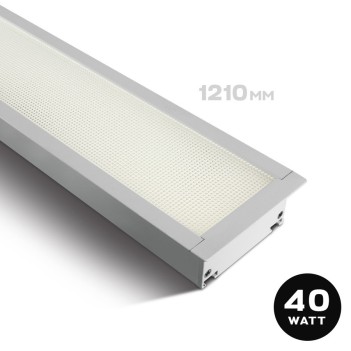 Plafoniera Led Lineare da incasso 40W 3600lm UGR19 CRI90 1210mm IP20 Colore Bianca Serie OFFICE