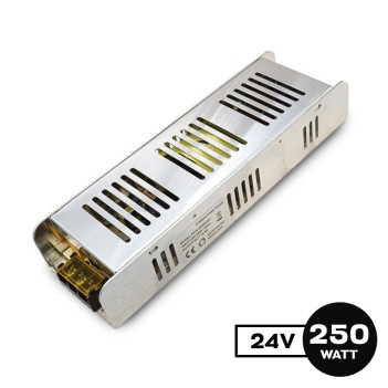 Alimentatore Metallico Slim 250W 24V per Strisce Led -