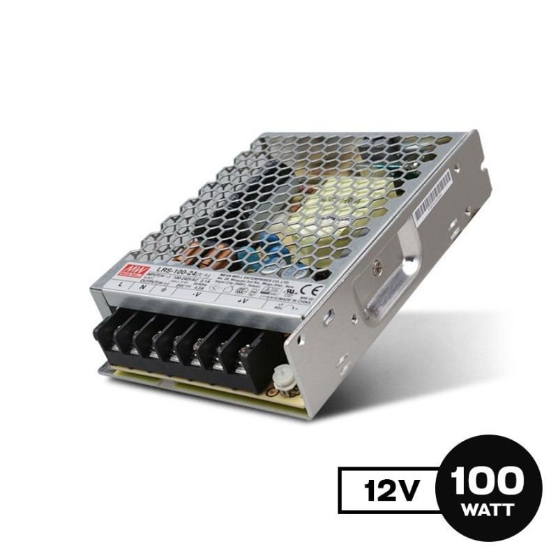 Alimentatore Mean Well LPV-100-12 12Vdc, videosorveglianza, alimentatore  12V per led, trasformatore per led, alimentatore striscia led