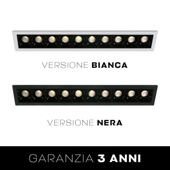 Faretto da incasso rettangolore Nero da 20W - Design Moderno