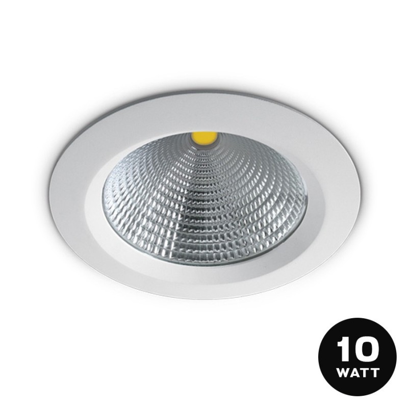 Downlight COB Plafoniera da Incasso 10W 850lm IP20 60D Foro 95mm Colore Bianco