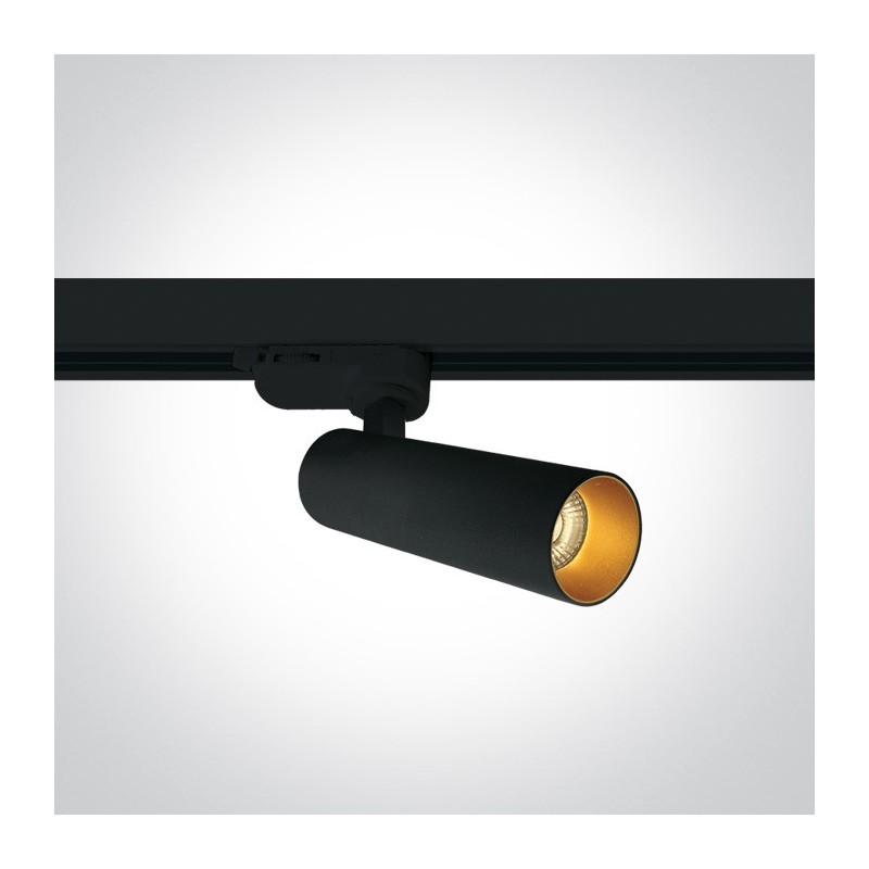 Faretto Led per Binario Trifase SERIE COMPACT CYLINDER 8W 560lm 3000K CRI90 36D Dimmerabile Colore Nero