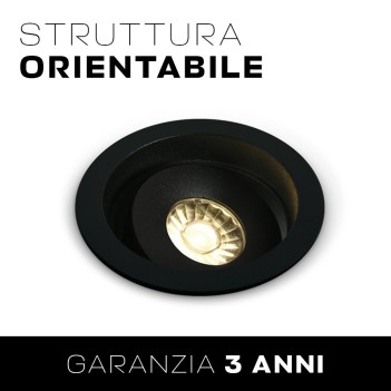 Portafaretto da incasso orientabile 7W 600lm IP20 36D con