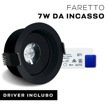 Portafaretto da incasso orientabile 7W 600lm IP20 36D con