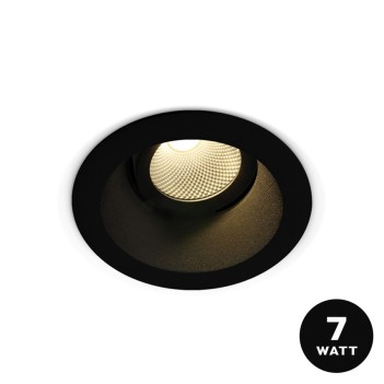 Downlight COB DARK LIGHT Recessed spotlight 7W 560lm IP20 60D Hole 80mm Colour Black Adjustable