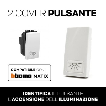 2x Cover LUCE per pulsante/interruttori compatibili con Bticino MATIX