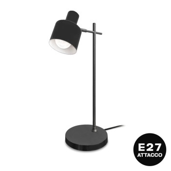 Black Steel Led Table Lamp E27 socket with switch - Retro Series