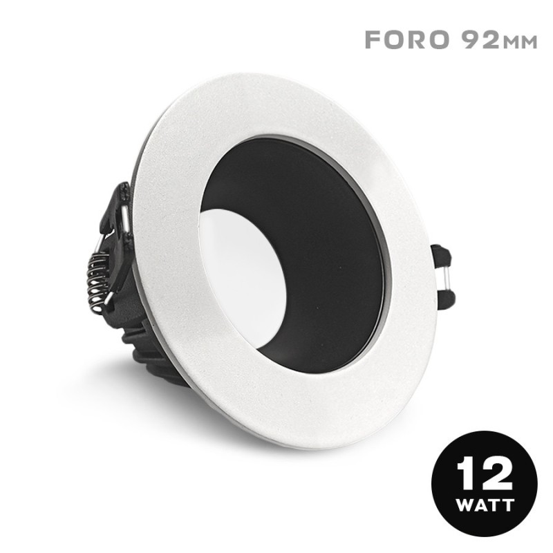 Faretto da incasso SERIE DARK LIGHT PRO 12W IP20 60D bianco con riflettore nero