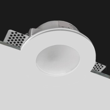 Ceramic Plaster 1435 Round Satin Finish - Recessed for GU10 Led Spotlight en