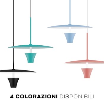 Lampada a sospensione luce Up&Down 12w luce calda per binario a 48V - Flower Ciano