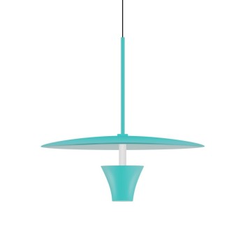 Pendant lamp light Up&Down 12w 48V 1000lm 3000K for SUPREMA track - Flower Series colour cyan