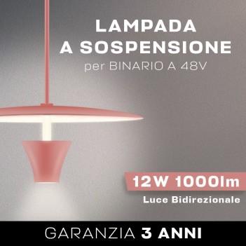 Lampada a sospensione luce Up&Down 12w luce calda per binario a 48V - Flower Rosa