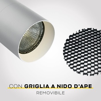 Faretto Led per Binario Trifase SERIE HONEYCOMB con Portalampada GU10 Colore Bianco