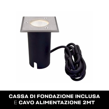 Segnapasso da incasso calpestabile/carrabile impermeabile IP67 - Quadrato Foro 70mm