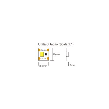 Striscia Led Singolo Taglio 100W 12.000lm 24V IP20 PCB 10mm