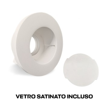 Faretto in gesso rotondo da incasso con portalampada GU10 e vetro satinato