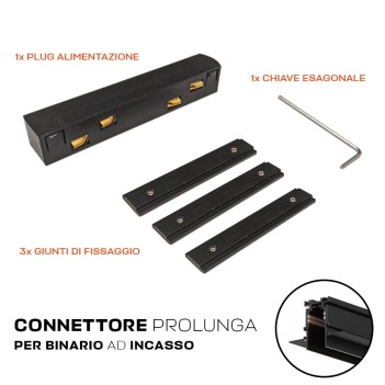 Connettore I SUPREMA prolunga per unire due binari 48V ad