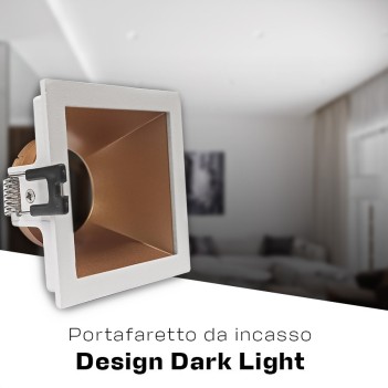 Square recessed spotlight holder with GU10 socket IP20 hole 76 mm CHILL-OUT SERIES Desing Dark Light White