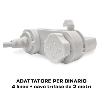 King Led | Adattatore per binario trifase 4 Canali + cavo da 2 metri