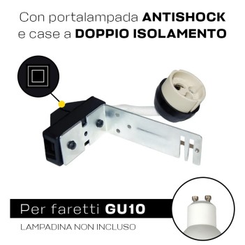 KING LED | Portafaretto da incasso rotondo bianco con attacco GU10