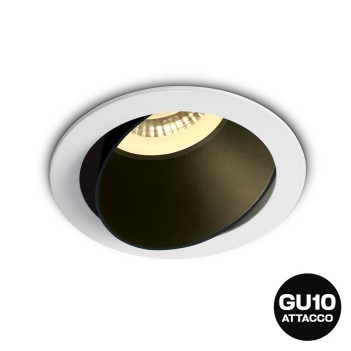 Round recessed spotlight with GU10 socket IP20 hole 70mm CHILL-OUT SERIES Desing Dark Light adjustable white and black reflector