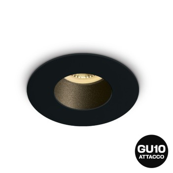 Round recessed spotlight holder with GU10 socket IP20 hole 70 mm CHILL-OUT SERIES Desing Dark Light black with black reflector