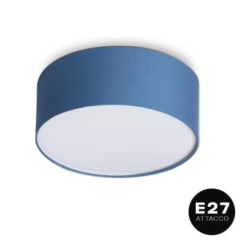 Decorative fabric ceiling lamp with E27 socket BLUE colour