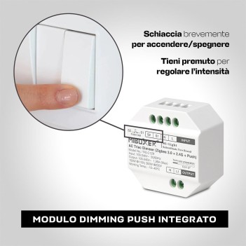 KINGLED | TRI-C1ZR Dimmer Triac Zigbee AC 100-240V RF e Dimming Push