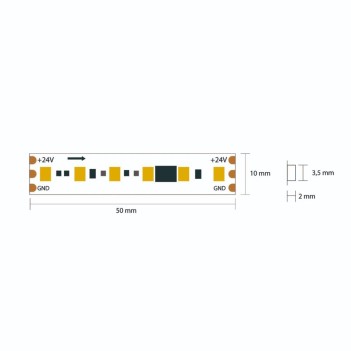 Striscia Led Digitale WS2811 60W 4000lm 24V IP20 PCB 10mm 600 SMD5050