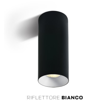 Faretto da Soffitto con Attacco GU10 Serie CHILL OUT CYLINDER 250mm D75mm Spotlight Colore Nero