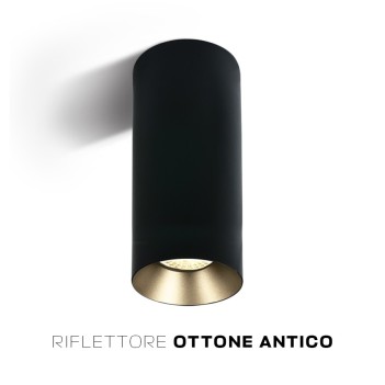 Faretto da Soffitto con Attacco GU10 Serie CHILL OUT CYLINDER 250mm D75mm Spotlight Colore Nero