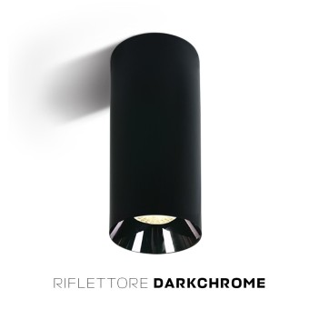 Faretto da Soffitto con Attacco GU10 Serie CHILL OUT CYLINDER 250mm D75mm Spotlight Colore Nero